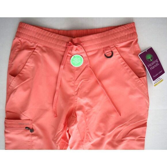 Healing Hands 9181 Women's Sz S Melon Convertible Drawstring Tamara Scrub Pants - Picture 9 of 12